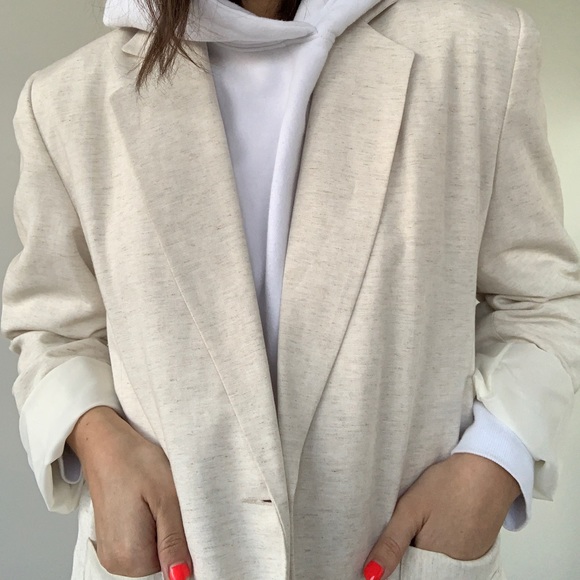 Vintage Jackets & Blazers - VINTAGE LINEN BLAZER